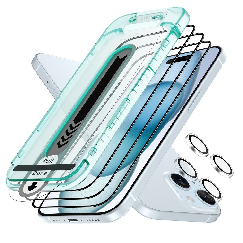 ESR 3 Pack for iPhone 16 Plus/iPhone 15 Plus Screen Protector, Military Grade Shatterproof, 9H Hardness, Full Coverage Tempered Glass with UltraFit Tray product image