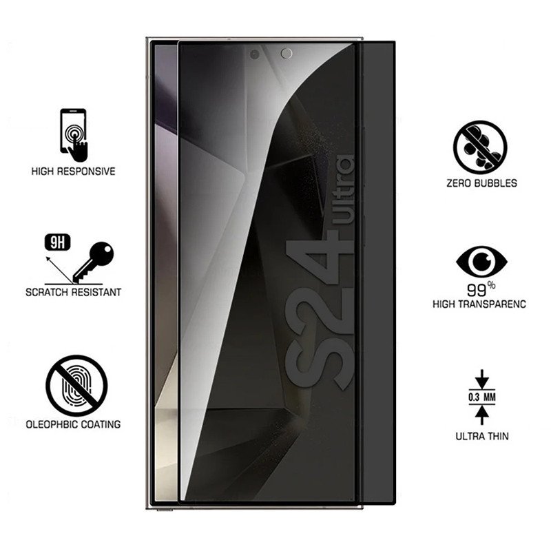 MRGLAS 2+2 Packs for Samsung Galaxy S24 Ultra Privacy Screen Protector 6.8 inch with Camera Lens Protector [Auto-Dust Removal] 9H Tempered Glass [10X Military Protection], Anti Spy Film, Zero-Bubble product image