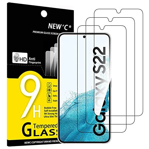 NEW'C [3 Pack] Designed for Samsung Galaxy S22, Screen Protector Tempered Glass, Anti Scratch, Bubble Free, Ultra Resistant product image