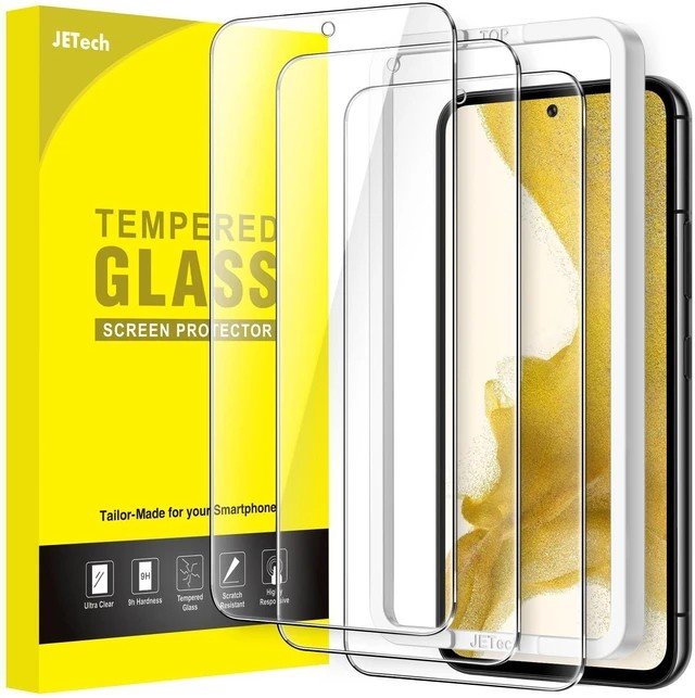 JETech Screen Protector for Samsung Galaxy S22 5G 6.1-Inch with Camera Lens Protector, Tempered Glass Film, 2-Pack Each, HD Clear product image