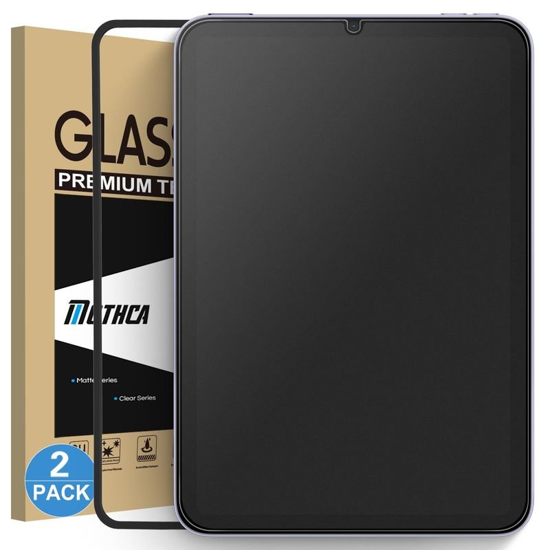 Mothca 1 Pack Matte Glass Screen Protector for iPad Mini 8.3" A17 Pro (2024) & Mini 6 (2021) with Alignment Frame, Anti-Glare & Anti-Fingerprint Tempered Glass Film for iPad Mini 7/6, Smooth as Silk product image