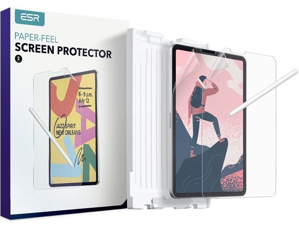 ESR 2 Pack Paperfeel Screen Protector for iPad Pro 12.9 (2022/2021/2020/2018), Write and Draw Like on Paper, Anti-Scratch with Easy Application Tray, Thin and Responsive product image