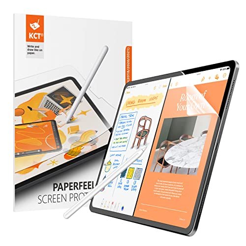 KCT 2 Pack Paperfeel Screen Protector Compatible with iPad Pro 12.9 (2022 & 2021 & 2020 & 2018 Models), Matte PET Film for Drawing, Anti Glare with Easy Installation Kit product image