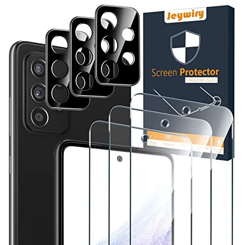 [3+3 Pack] Jeywiry Screen Protector and Camera Lens Protector Designed for Samsung Galaxy A53 5G, HD Tempered Glass, 9H Hardness, Ultra Clear Protective Film product image