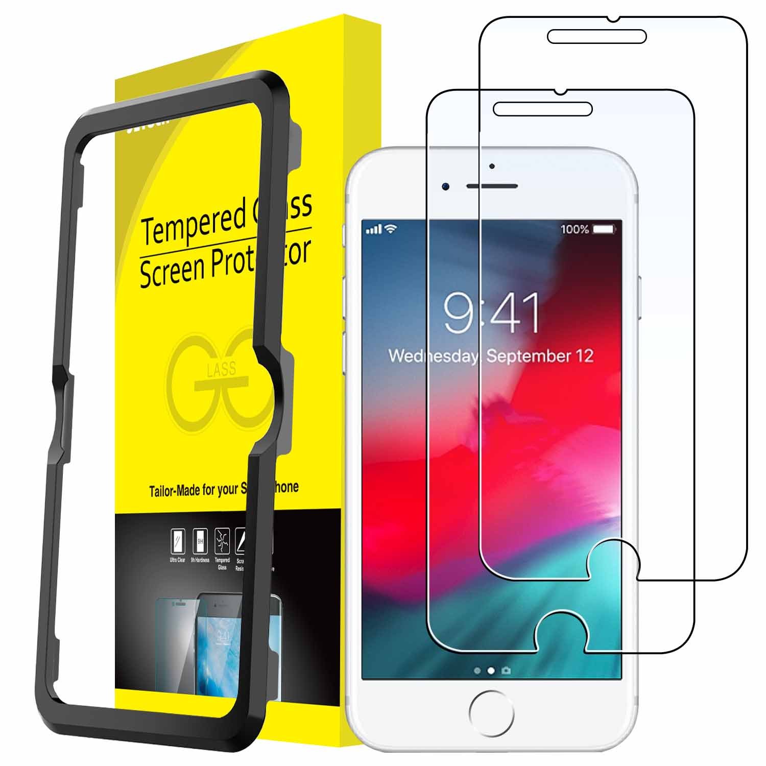 JETech Privacy Screen Protector for iPhone SE 3/2 (2022/2020 Edition), iPhone 8 and iPhone 7, Anti-Spy Tempered Glass Film, 2-Pack product image