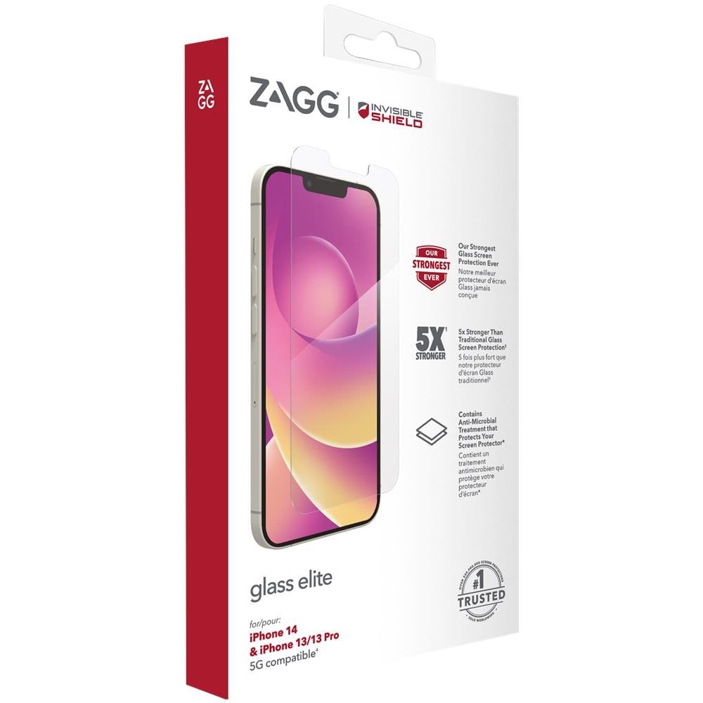 ZAGG InvisibleShield Glass Elite Screen Protector for iPhone 16e/ 14/13/ 13 Pro - 5X Stronger Impact and Shatter Protection, Maximum Scratch Resistance, Anti-Fingerprint Technology, Easy to Install product image