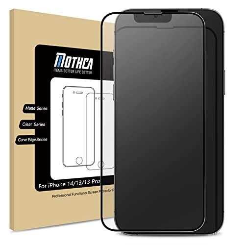 Mothca Matte Glass Screen Protector for iPhone 16e / iPhone 14 / iPhone 13 / iPhone 13 Pro [6.1 Inch] Anti-Glare & Anti-Fingerprint Tempered Glass, [Easy Installation Frame] Smooth as Silk product image