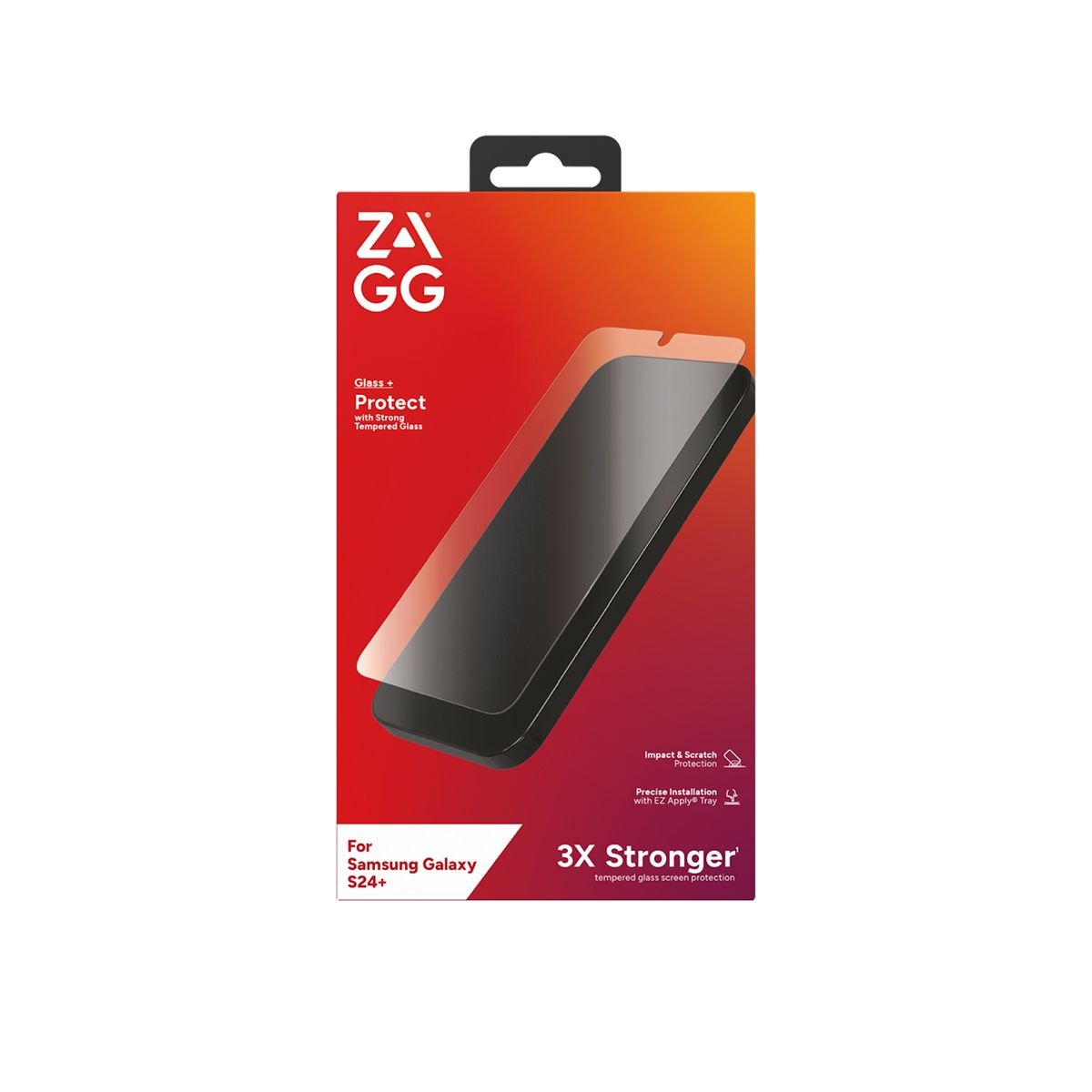 ZAGG Glass+ Samsung Galaxy S25+/ S24+ Screen Protector – Extreme Impact & Shatter Protection, Scratch-Resistant, Smudge-Resistant, Fingerprint Scanner Compatible, InvisibleShield, Easy Installation product image