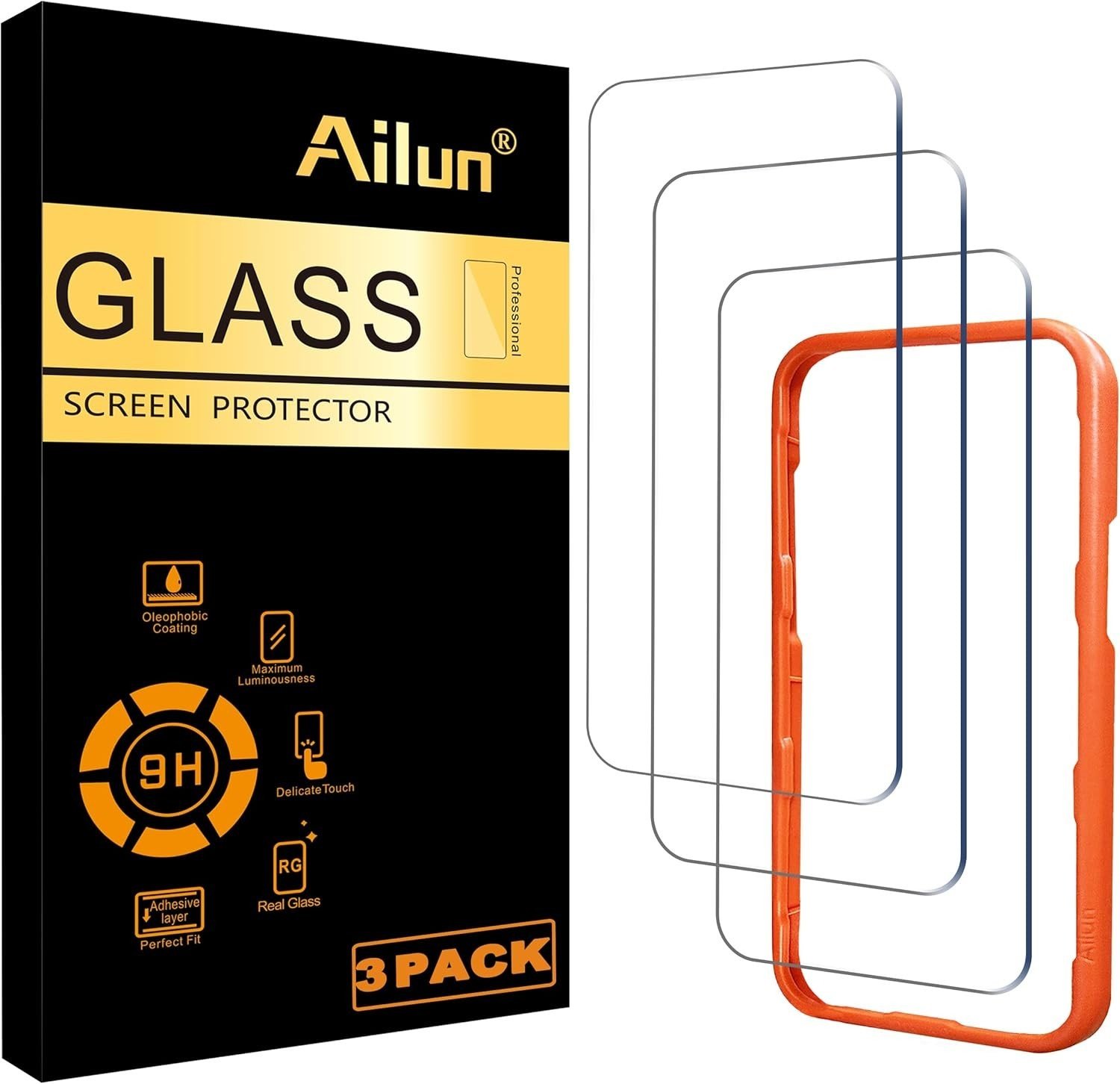 Ailun Screen Protector for Galaxy S24+ / S24 Plus [6.7 Inch] 3Pack + 3Pack Camera Lens Tempered Glass Fingerprint Unlock 0.25mm Anti-Scratch Case Friendly Clear - HD product image
