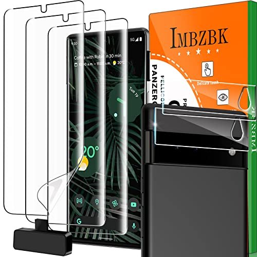 IMBZBK 3+2 Pack Screen Protector for Google Pixel 6 Pro, 3 Pack TPU Film + 2 Pack Camera Lens Protector product image