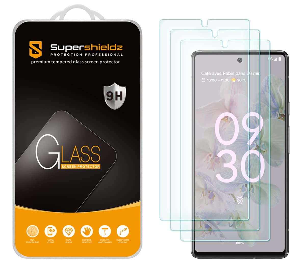 Supershieldz (3 Pack) Designed for Google (Pixel 8 Pro) Tempered Glass Screen Protector, Anti Scratch, Bubble Free product image