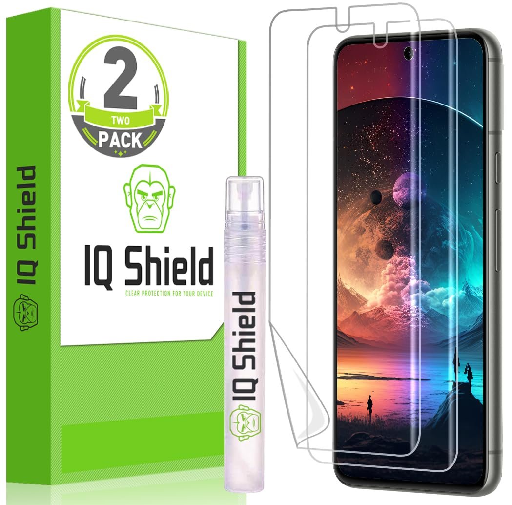IQShield 2 Pack for Google Pixel 8 Pro Screen Protector: Clear TPU Film, Self-Healing, Anti-Bubble, Case Friendly, Fingerprint Unlock Supported, Lifetime Replacement Warranty product image