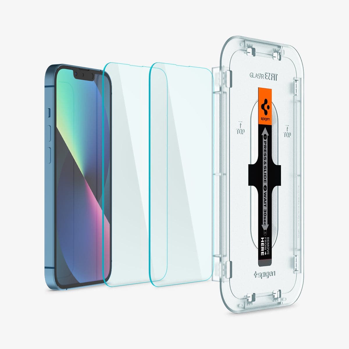 Spigen Tempered Glass Screen Protector [GlasTR EZ FIT] Designed for iPhone 13 Mini - Sensor Protection / 2 Pack product image