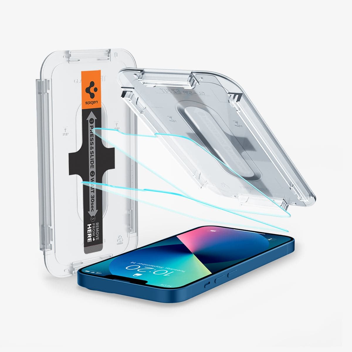 Spigen Tempered Glass Screen Protector [GlasTR EZ FIT] Designed for iPhone 13 Mini - Case Friendly / 2 Pack product image