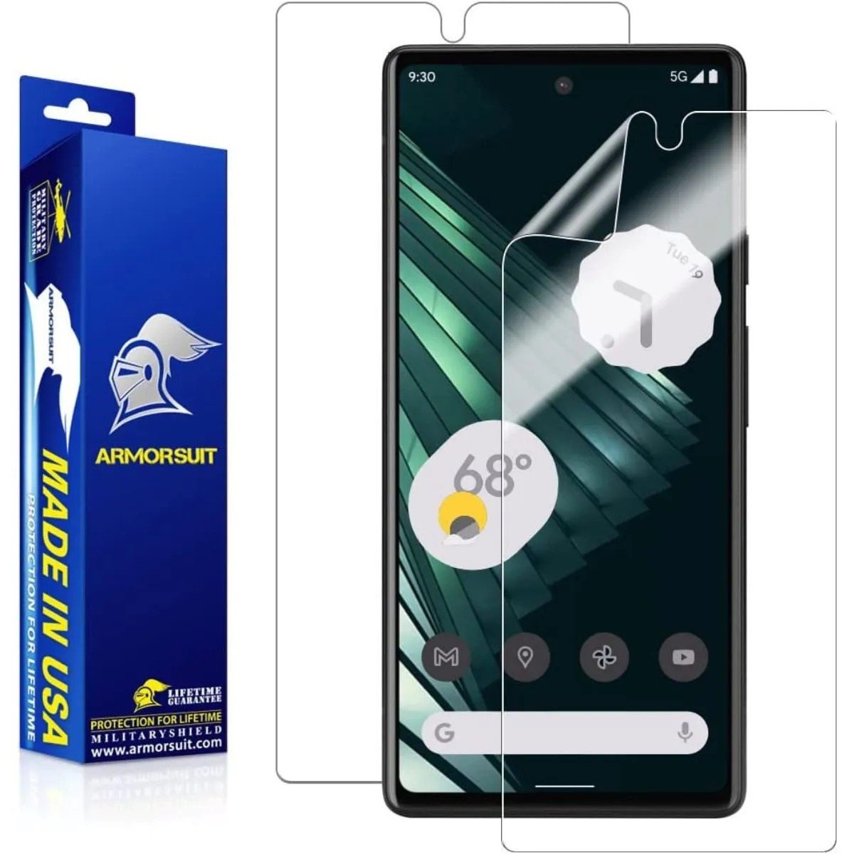 ArmorSuit 2 Pack MilitaryShield Anti-Glare Screen Protector Designed for Google Pixel 7 [6.3-Inch] Case Friendly Matte Film - Made in USA product image