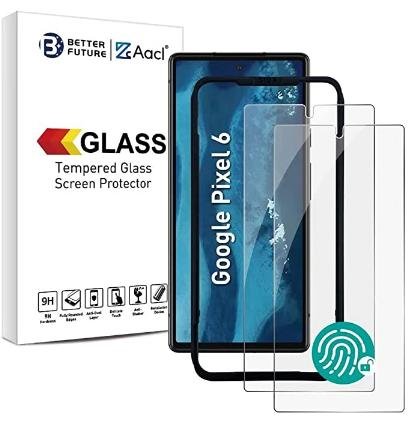 AACL [Fingerprint Compatible][2 Pack] Tempered Glass for Google Pixel 6 Screen Protector, with Alignment, Anti-Fingerprint, Anti-Scratch, No-Bubble, Case Friendly product image