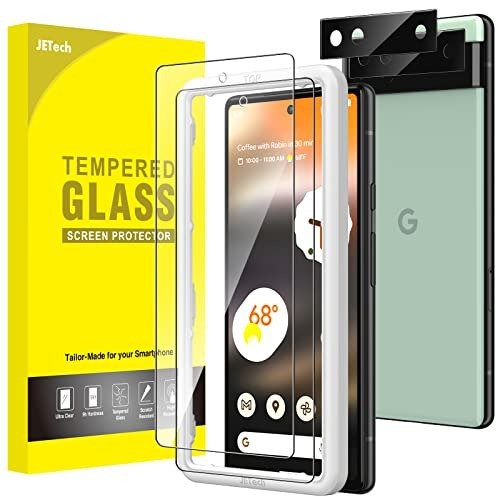 JETech Screen Protector for Google Pixel 6a 6.1-Inch, 2+2 Pack, Tempered Glass with Camera Lens Protector, HD Clear, Fingerprint Compatible product image