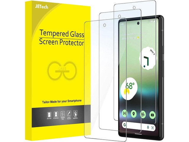 JETech Screen Protector for Google Pixel 6a 6.1-Inch, Fingerprint Compatible, Tempered Glass Film, HD Clear, 3-Pack product image