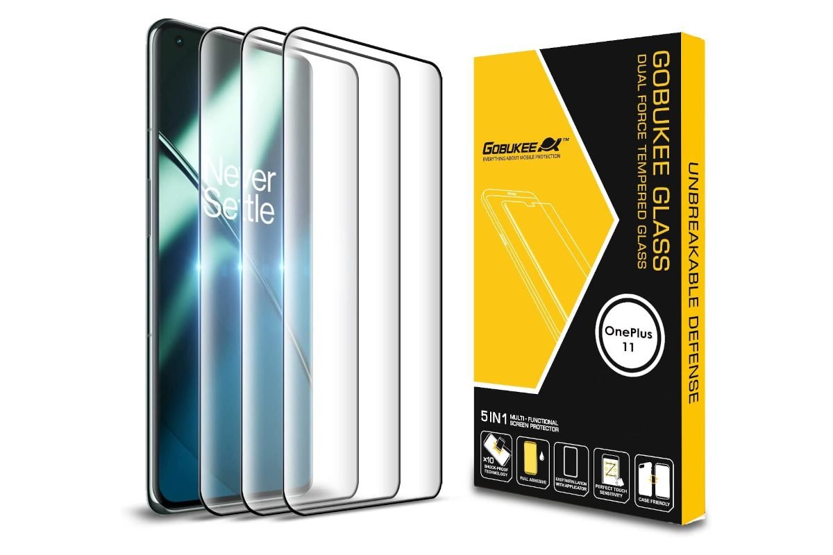 GOBUKEE[2+2] Compatible with Tempered Glass X 2 and Camera Lens Protector X 2 Oneplus 11 5G, HD Clear, Full Coverage, Case Friendly, Bubble Free [9H Hardness] product image