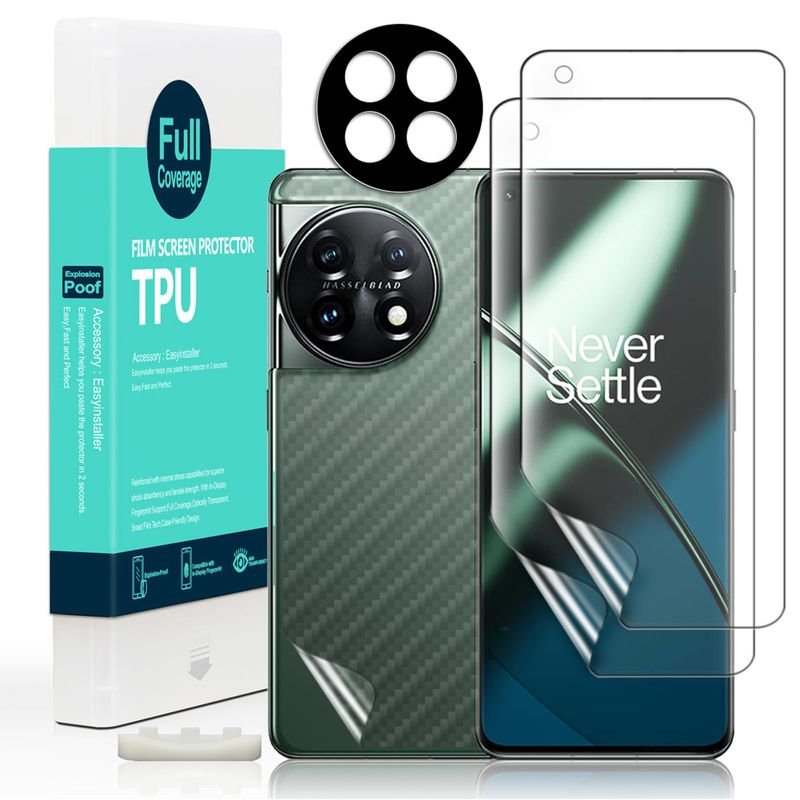 Ibywind (2 Pack) Flexible TPU Screen Protector Compatible for OnePlus 11 5G, with 1 Camera Lens Protector + 1 Back Film, Self-Healing, Alignment Frame product image