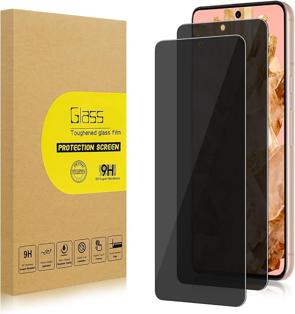 Lokyoo 2 Pack Privacy Screen Protector for Google Pixel 8 [Anti-Spy Tempered Glass], Ultra HD, Anti-Scratch, Bubble-Free, Easy Install 9H Protective Glass for Pixel 8 product image