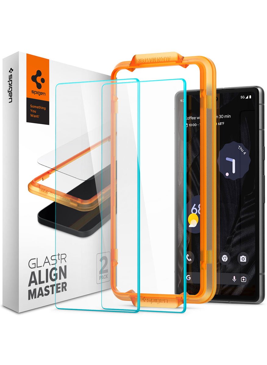 Spigen GlasTR AlignMaster Tempered Glass Screen Protector for Google Pixel 7a (2 Pack), 9H Hardness, Case Friendly, with Alignment Tray product image