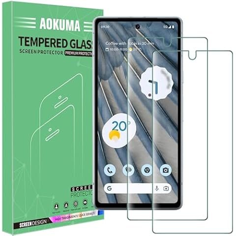 AOKUMA Tempered Glass Screen Protector for Google Pixel 7a (2 Pack), 9H Hardness, 0.26mm, Case Friendly product image