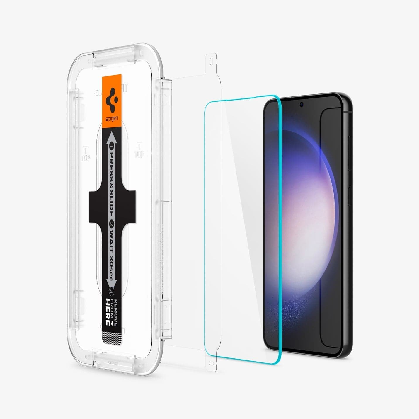 Spigen Tempered Glass Screen Protector [Glas.tR EZ Fit] designed for Galaxy S23 (2023) [2 Pack] - Case Friendly product image