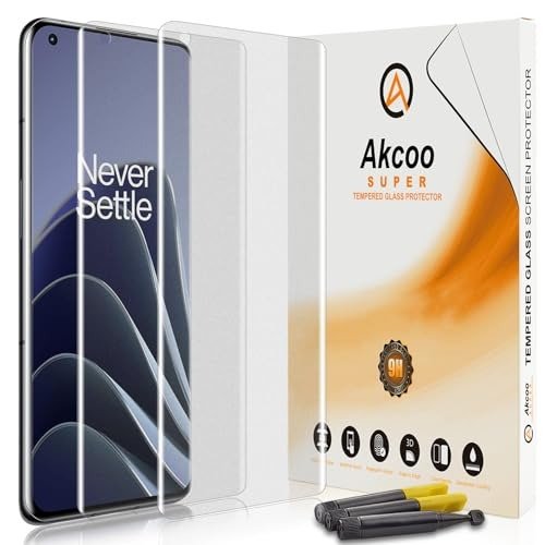 Akcoo Matte Screen Protector for OnePlus 10 Pro, Tempered Glass UV Set, 2 Pack, Anti-Glare, Anti-Fingerprint, 9H Scratch Resistant, Soft and Sensitive Touch product image