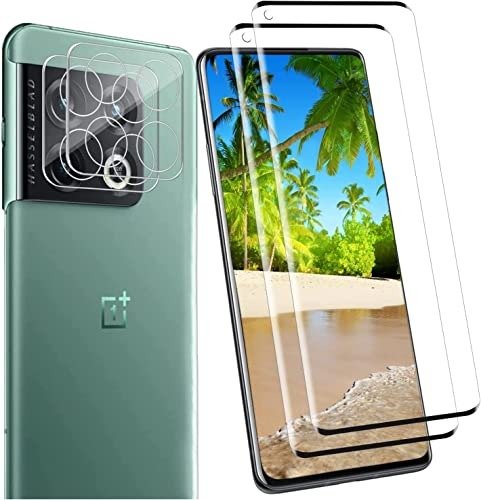 YRMJK 2+2 OnePlus 10 Pro Screen Protectors + Camera Lens Protector, HD Premium Full Clarity Coverage, Anti-Scratch, Anti Bubble, 3D Touch, 9H Tempered Glass product image