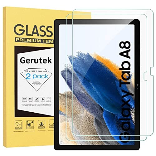 Gerutek [2-Pack] Screen Protector for Samsung Galaxy Tab A8 10.5 inch 2021, SM-X200/X205 Tempered Glass Screen Protector, [Ultra Clear] [Anti Scratch] [Easy Install] [9H] for Samsung Tab A8 10.5 product image