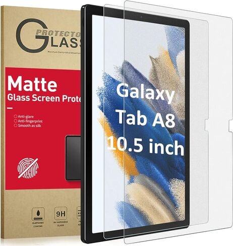 Ambison [2-Pack] Matte Glass Screen Protector Compatible with Samsung Galaxy Tab A8 (10.5 inch 2022 Released), Anti-Glare & Fingerprints, Tempered Glass, Bubble Free product image