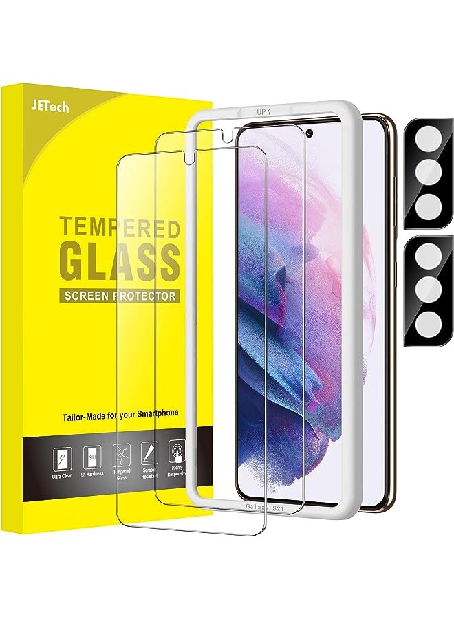 JETech Screen Protector for Samsung Galaxy S21 5G 6.2-Inch, Tempered Glass Film with Camera Lens Protector, HD Clear, 2-Pack Each product image