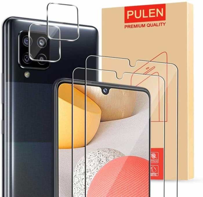 [3-Pack] PULEN for Samsung Galaxy A42 5G Screen Protector, HD Clear Scratch Resistant Bubble Free Anti-Fingerprints 9H Hardness Tempered Glass product image