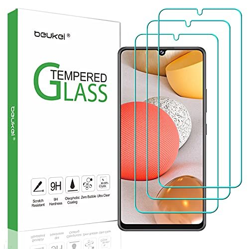 beukei (3 Pack) Compatible for Samsung Galaxy A42 5G Screen Protector Tempered Glass, Touch Sensitive, Case Friendly, 9H Hardness product image