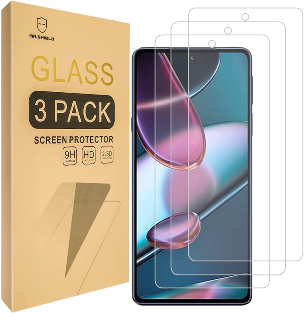 Mr.Shield [3-Pack] Designed For Motorola Edge+ / Edge Plus (2022) / Motorola Edge+ 5G UW [Cut out for Camera] [Tempered Glass] [Japan Glass with 9H Hardness] Screen Protector product image