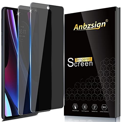 Anbzsign [2 Pack] Motorola Edge + (2022) / Moto Edge Plus (2022) / Edge+ 5G UW (2022) Privacy Screen Protector, Anti-Spy 9H Hardness Tempered Glass product image