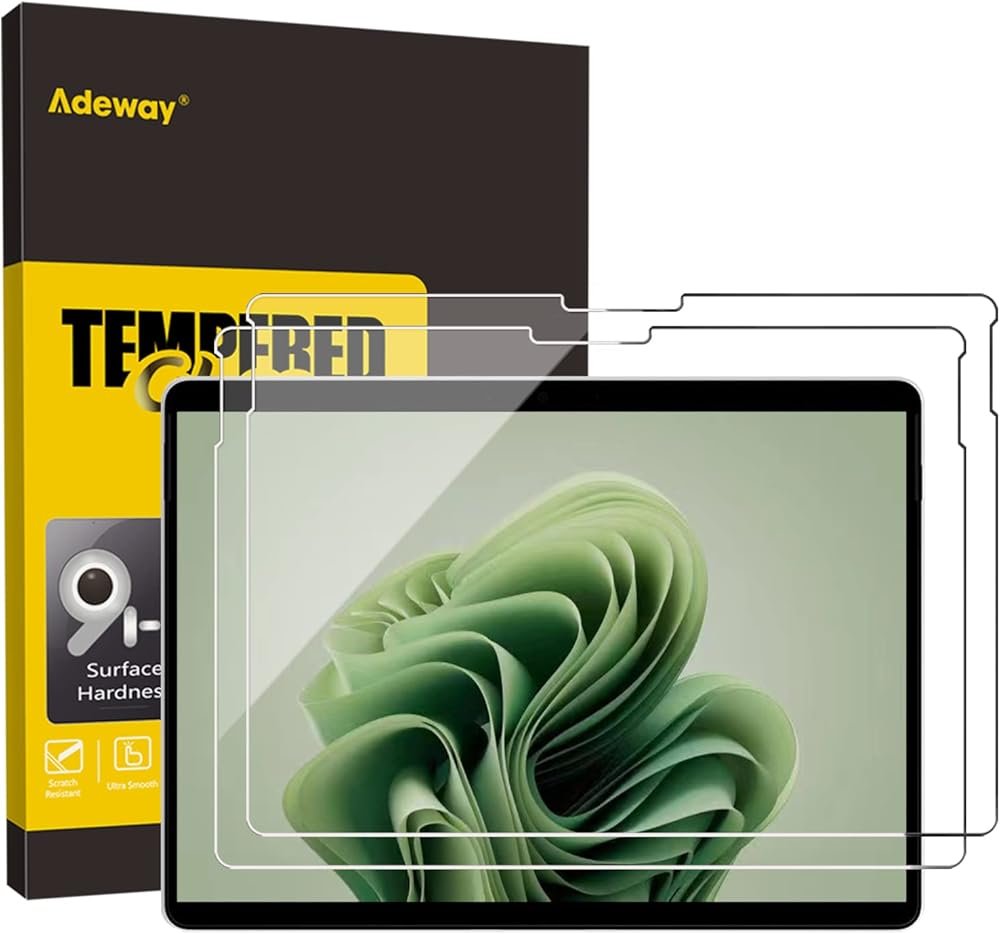 Adeway [2 Pack] Microsoft Surface Pro 11 copilot + pc (2024)/Surface Pro 9/Pro 8/Pro 10 (for business), 9H Hardness, HD Clear, Anti-Scratch, High Sensitivity, Smooth Touching - 13 inch product image