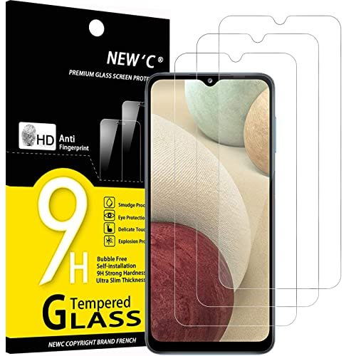 NEW'C [3 Pack] Designed for Samsung Galaxy A12, Galaxy A02s Screen Protector Tempered Glass, Case Friendly Ultra Resistant product image