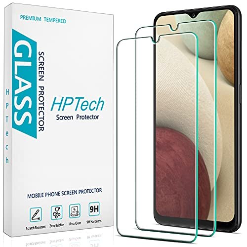 HPTech (2 Pack) Screen Protector for Samsung Galaxy A12 Tempered Glass, Easy to Install, Anti-Scratch, No-Bubble, Case Friendly product image