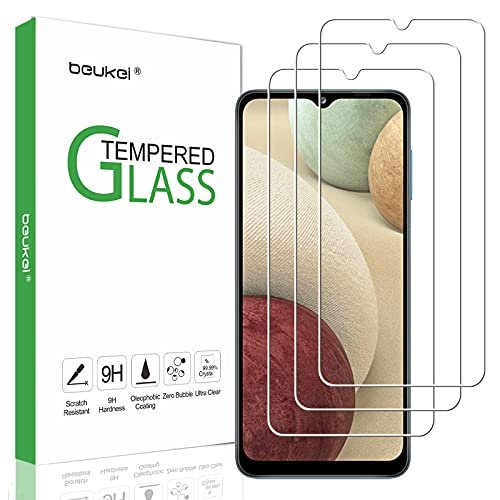 beukei (3 Pack) Screen Protector for Samsung Galaxy A12 Screen Protector Tempered Glass, 6.5 inch, 9H Hardness, Anti Scratch, Bubble Free product image