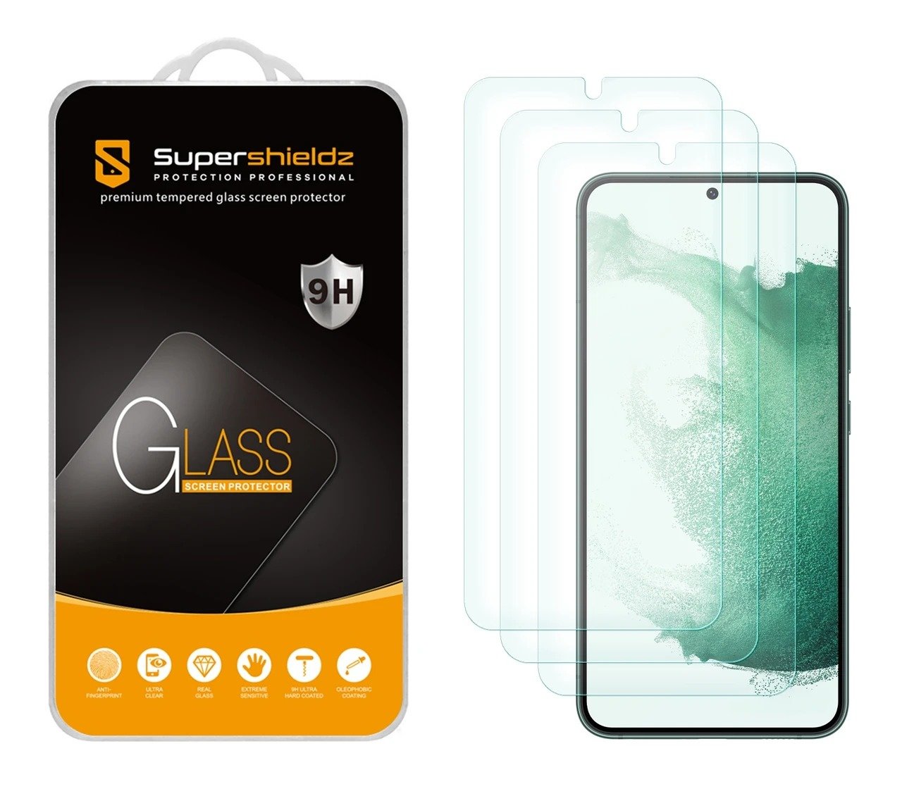 Supershieldz (3 Pack) Designed for Samsung Galaxy S23 Plus (6.6 inch) Screen Protector, Tempered Glass, Anti-Scratch, Bubble Free product image