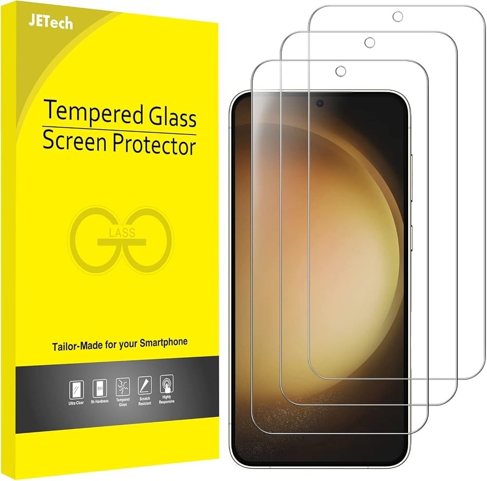 JETech Screen Protector for Samsung Galaxy S23+ / S23 Plus 5G 6.6-Inch, Tempered Glass Film, Fingerprint ID Compatible, HD Clear, 3-Pack product image