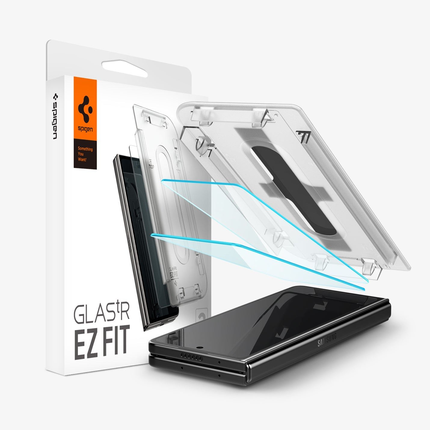 Spigen GlasTR EZ Fit Tempered Glass Screen Protector for Galaxy Z Fold 5 [Case Friendly] [2 Pack] product image