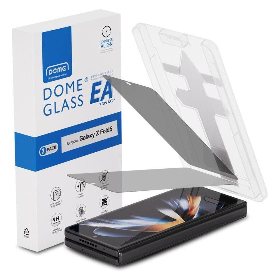 Whitestone [Privacy EA] Galaxy Z Fold 5 (2023) Privacy Screen Protector Full Coverage Tempered Glass Shield [Easy Install] Anti-Spy - 2PACK product image