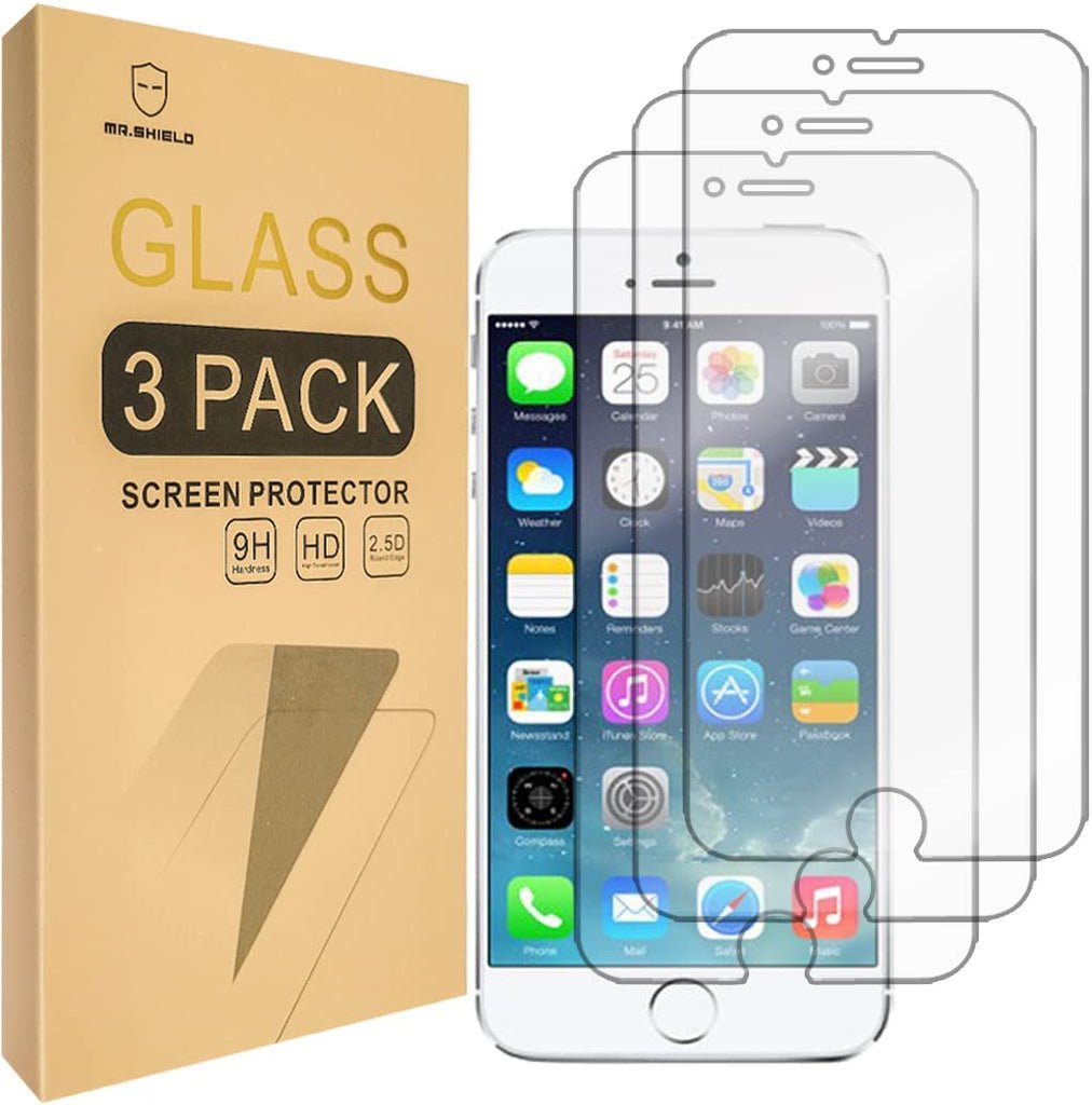 Mr.Shield [3-Pack] for iPhone 7 Plus / iPhone 8 Plus Tempered Glass Screen Protector, 0.3mm Ultra Thin, 9H Hardness, 2.5D Round Edge product image