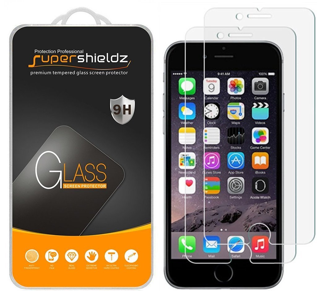 Supershieldz (2 Pack) Designed for Apple iPhone 8 Plus and iPhone 7 Plus (5.5 inch) Tempered Glass Screen Protector with Easy Installation Tray, Anti Scratch, Bubble Free product image