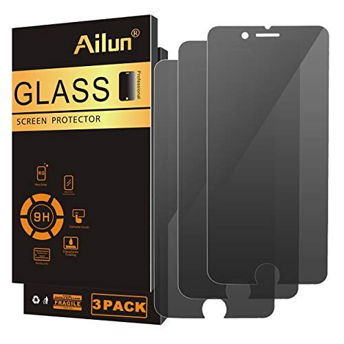 Ailun 3-Pack Privacy Screen Protector for iPhone 8 Plus / 7 Plus, Anti-Spy Tempered Glass, Case Friendly product image