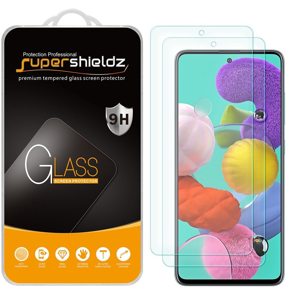 Supershieldz (2 Pack) Designed for Samsung Galaxy A53 5G / A52 / A52 5G / A51 / A51 5G / A51 5G UW Tempered Glass Screen Protector, Anti Scratch, Bubble Free product image