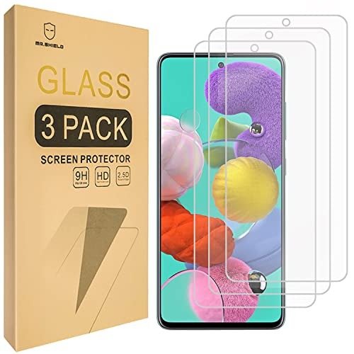 [3-Pack]-Mr.Shield Designed For Samsung Galaxy A51 / Galaxy A53 5G / Galaxy A52/A52 5G [Tempered Glass] [Japan Glass with 9H Hardness] Screen Protector with Lifetime Replacement product image